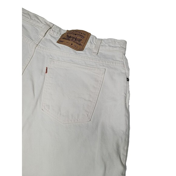 Levi's 560 Orange Tab Size 38 Shorts Vintage 90s Denim Jean USA Raw White Denim‎ - Picture 8 of 16